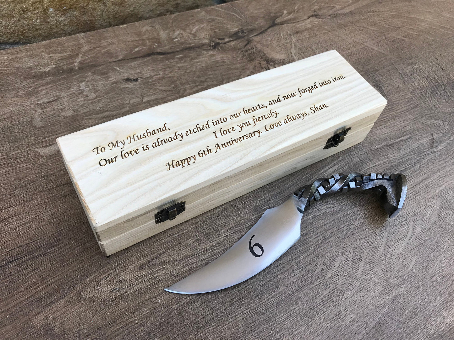 6th anniversary,hubby gift,hubby wifey,6 year anniversary,gift for husband anniversary,iron gift,iron anniversary,knife,railroad spike knife