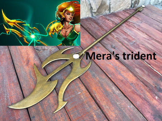 Mera trident, comics, cosplay trident, trident, cosplay weapon, cosplay armor, Aquaman, ocean gift, sea gift, iron gift, 6th anniversary,axe