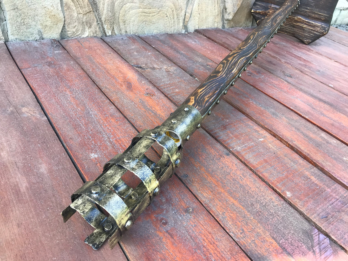 Table lamp, torch, man cave, wedding gift, viking torch, torch lamp, viking lamp, medieval lamp,groomsman gift,bridesmaid gift,newlywed gift