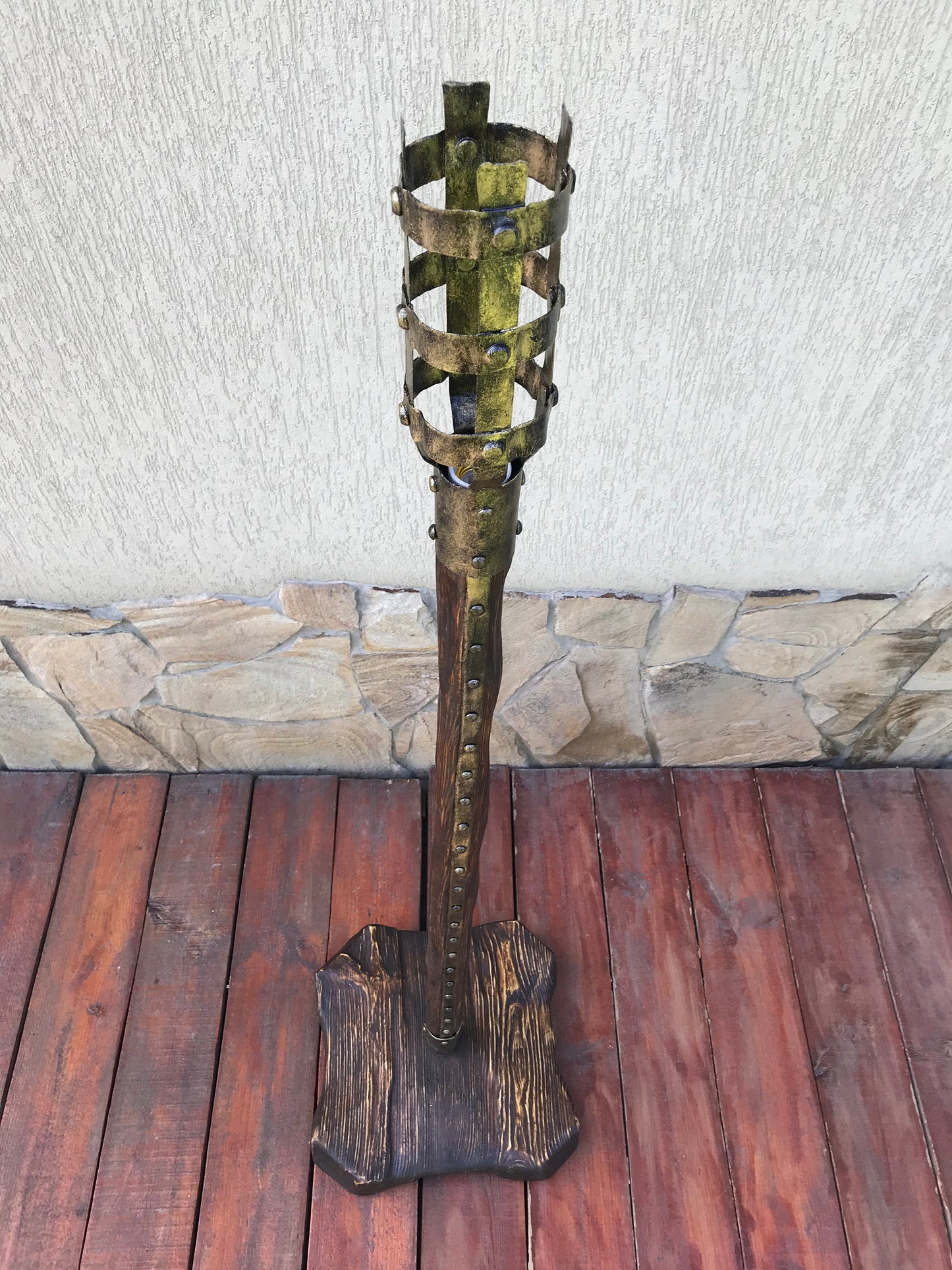 Table lamp, torch, man cave, wedding gift, viking torch, torch lamp, viking lamp, medieval lamp,groomsman gift,bridesmaid gift,newlywed gift