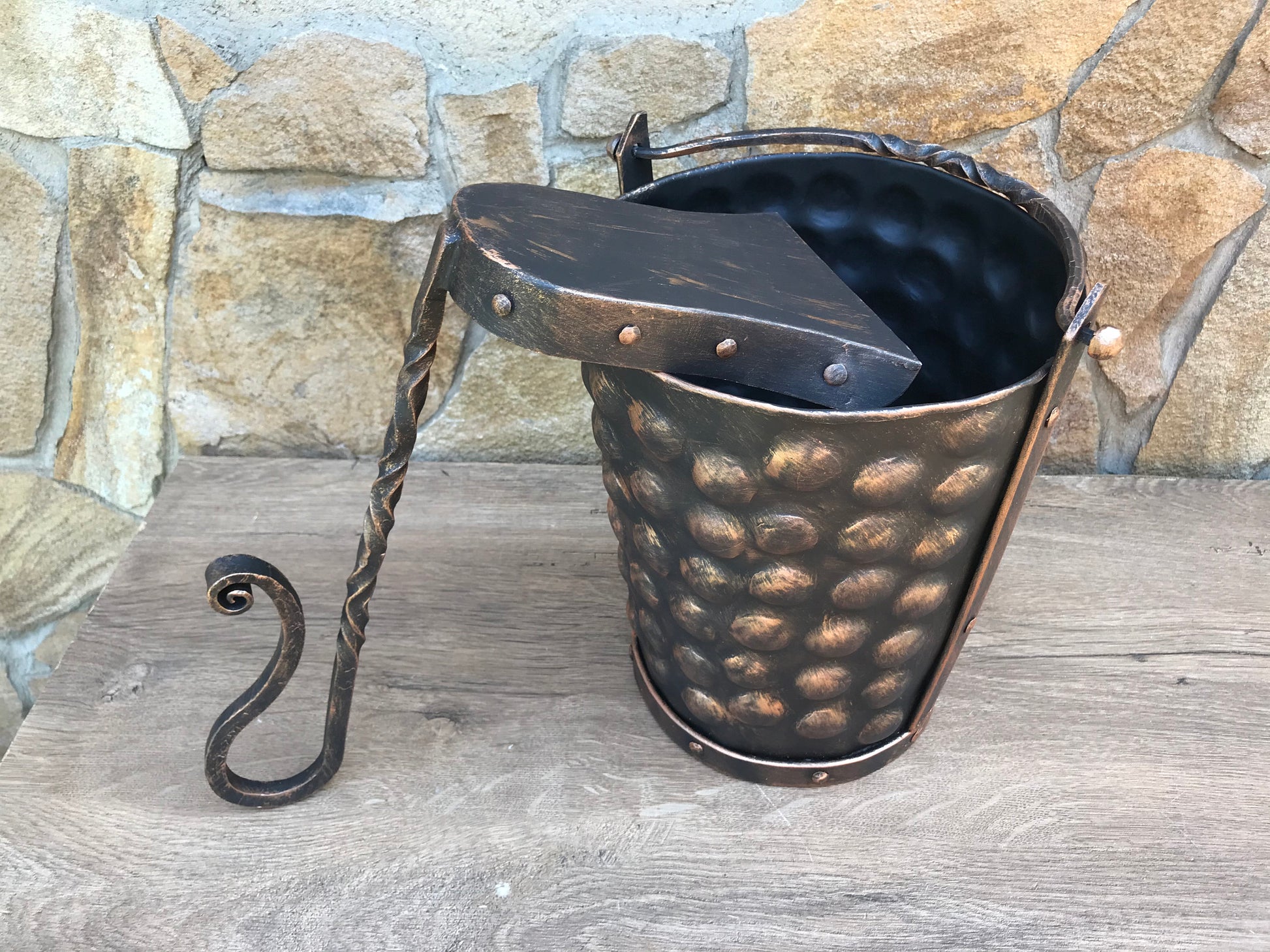 Christmas gift, bucket, shovel, coal bucket, fireplace decor, ash bucket, coal pail,fireplace tool,gift for dad,coal scuttle bucket,birthday