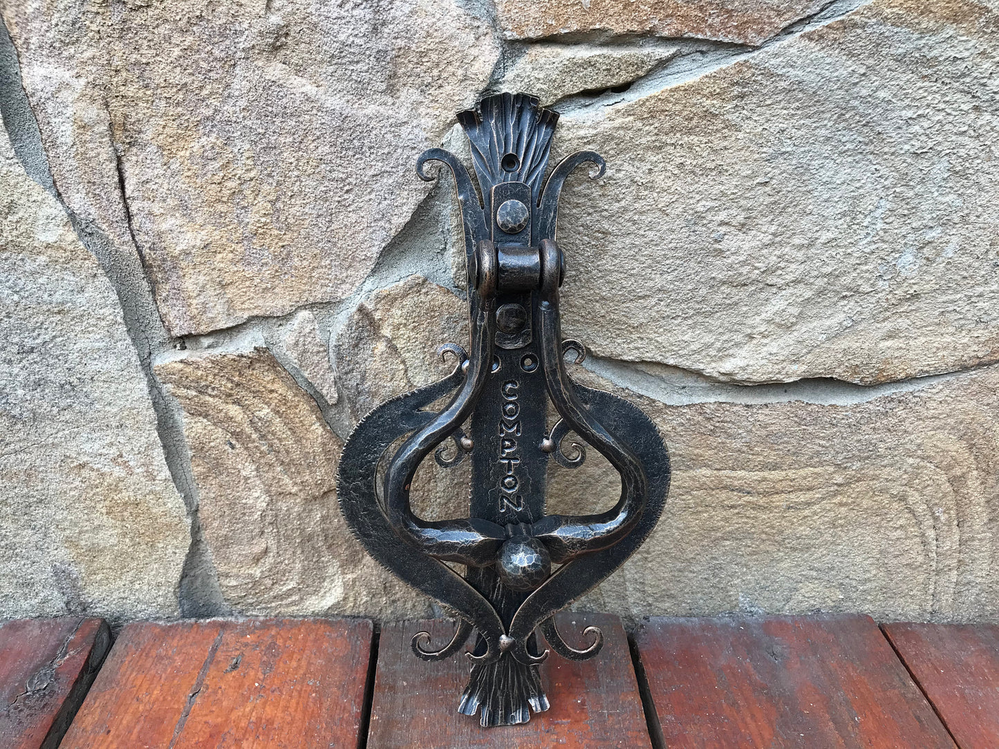 Engraved door knocker, personalized door handle, custom door handle, door puller, pull ring handle, barn door handle, knobs and pulls