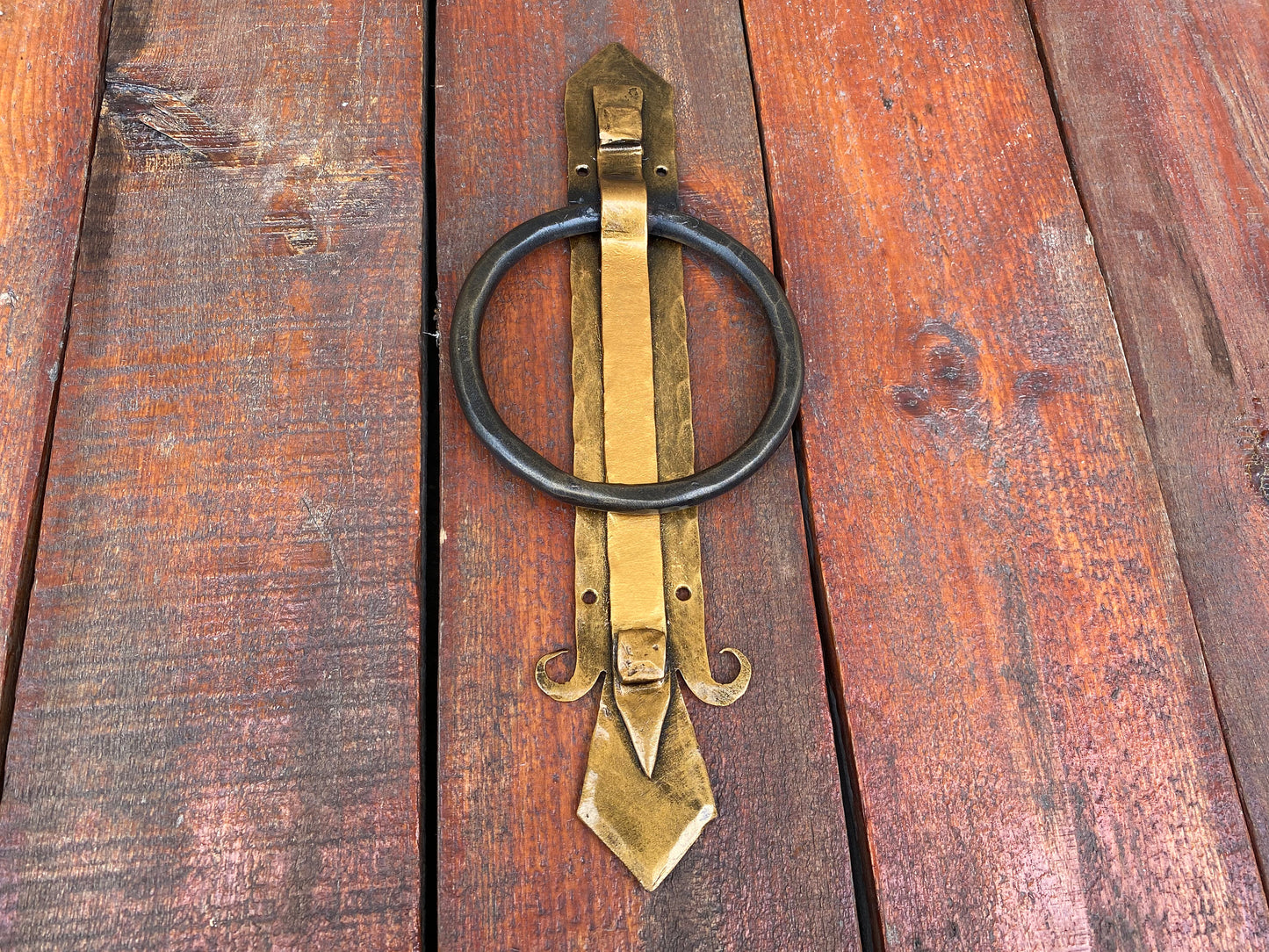 Door knocker, door pull, gift for teacher, hinges, hardware, Christmas, birthday, antique, vintage, midcentury, medieval, castle, man cave