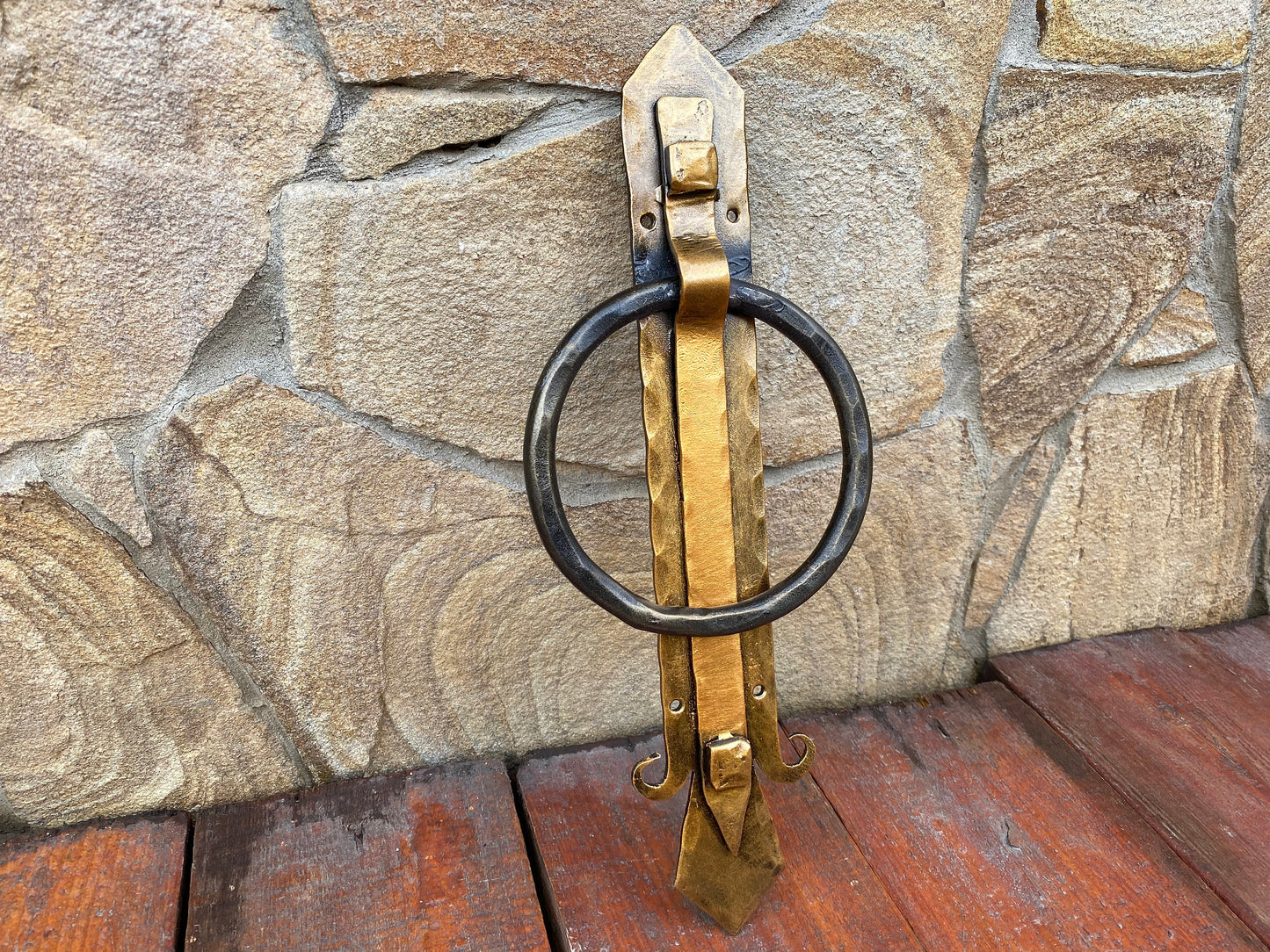 Door knocker, door pull, gift for teacher, hinges, hardware, Christmas, birthday, antique, vintage, midcentury, medieval, castle, man cave