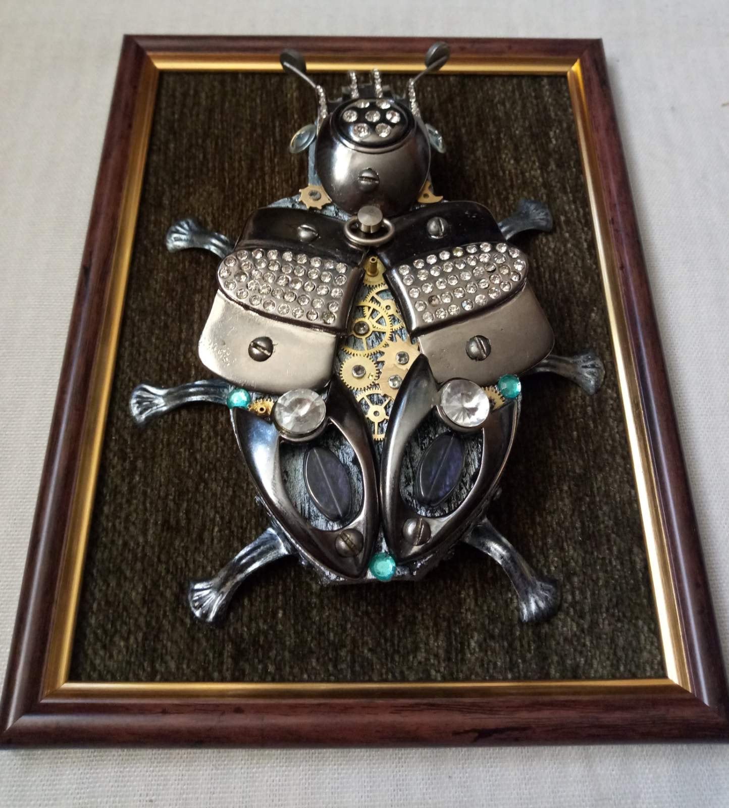 Steampunk painting, steampunk insect, beetle, steampunk, industrial gift, steampunk decor, junk art,steampunk gift, recycled,upcycled,insect