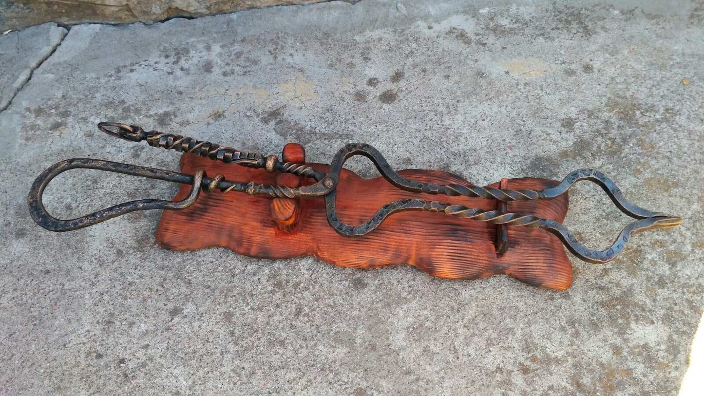 Fireplace tongs, tongs, personalized gift, tools, fireplace tool set, fireplace, fireplace accessories,fire poker,firewood holder,fire tools