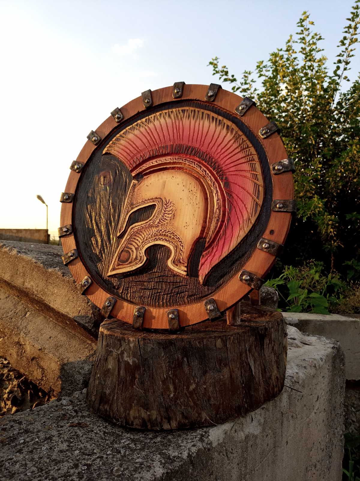 Spartan shield, decorative shield, spartan, helm, shield, viking shield, cosplay shield, mens gift, viking gift,medieval shield,viking theme