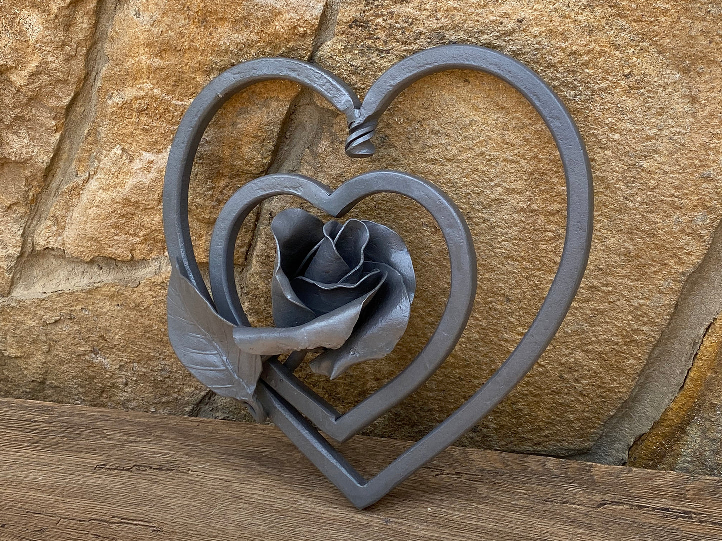 6th anniversary, iron anniversary, engraved gift, iron heart, entwined hearts, iron rose,personalized gift,6 year anniversary,iron gift idea