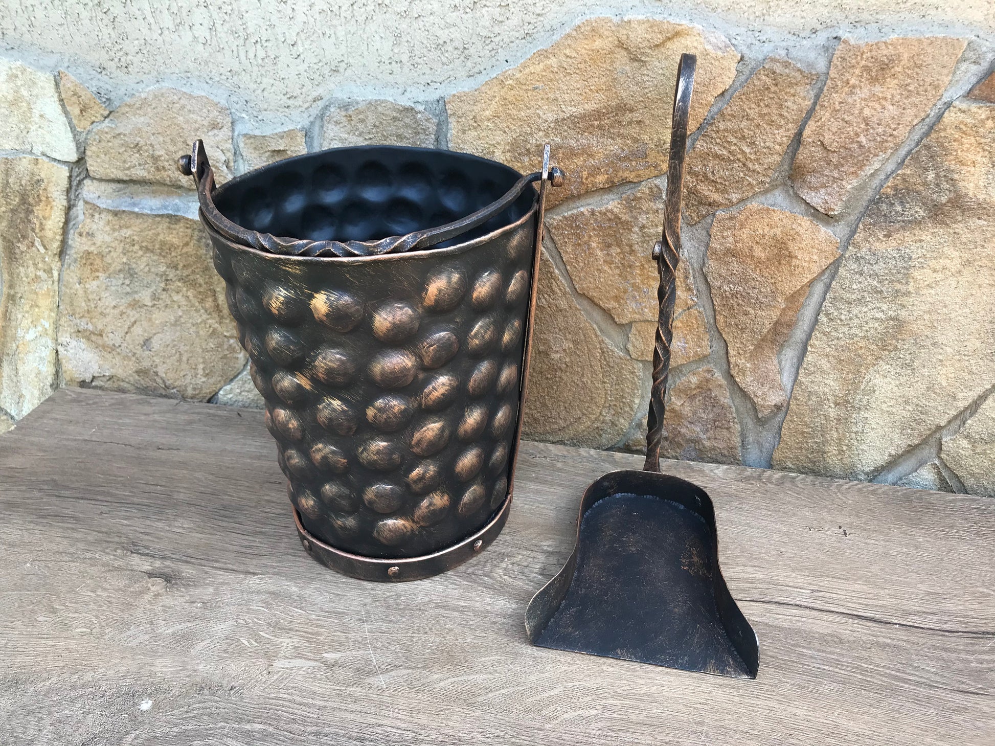 Christmas gift, bucket, shovel, coal bucket, fireplace decor, ash bucket, coal pail,fireplace tool,gift for dad,coal scuttle bucket,birthday