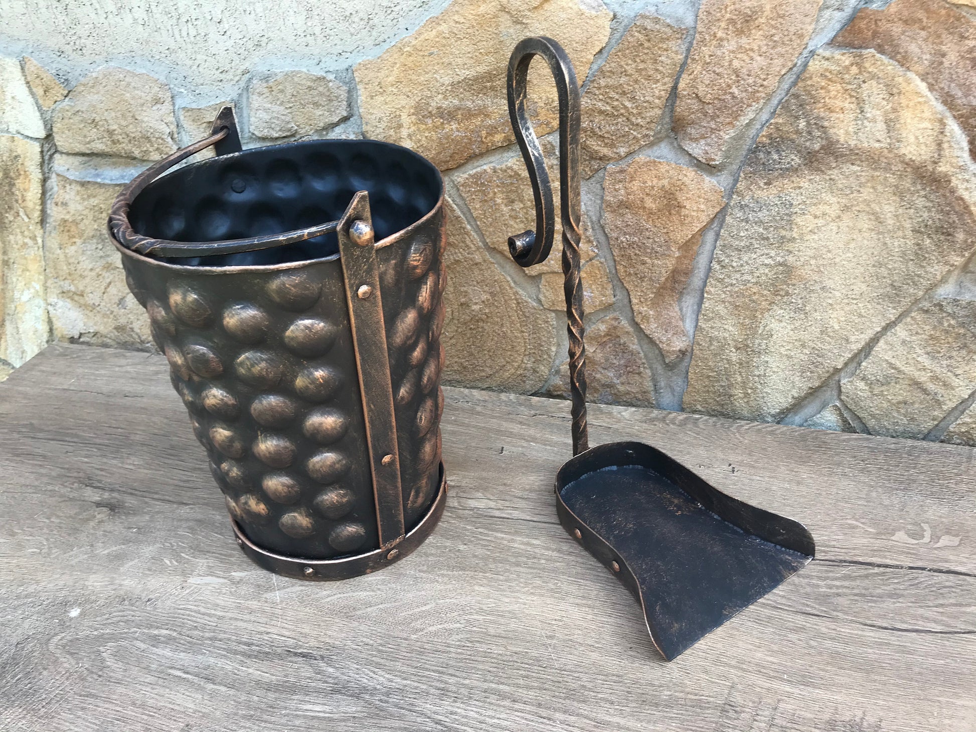 Christmas gift, bucket, shovel, coal bucket, fireplace decor, ash bucket, coal pail,fireplace tool,gift for dad,coal scuttle bucket,birthday