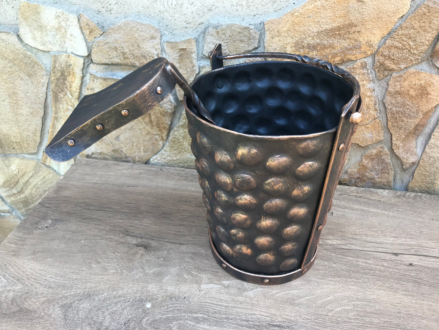 Christmas gift, bucket, shovel, coal bucket, fireplace decor, ash bucket, coal pail,fireplace tool,gift for dad,coal scuttle bucket,birthday