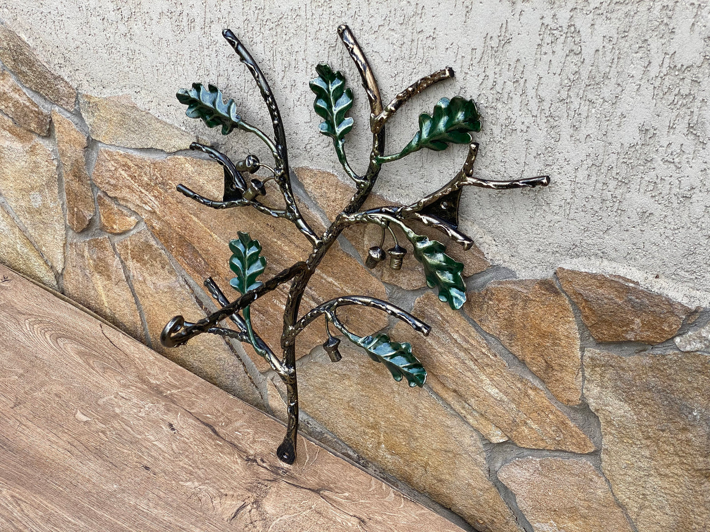 Planter hook, basket hook, hanging flower, hook bracket, garden art, birthday gift, Christmas gift, oak decor, acorn, face mask, wreath
