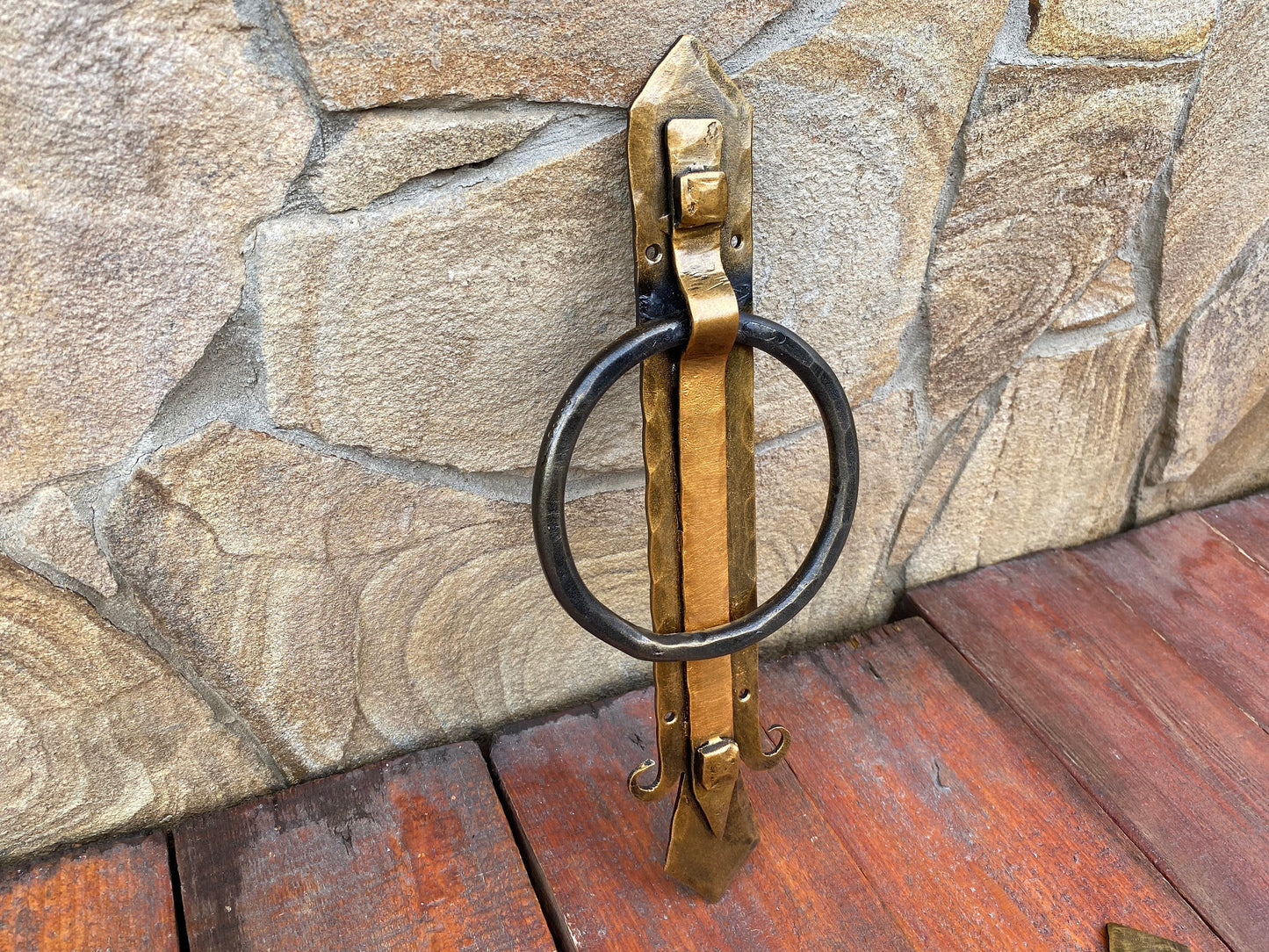 Door knocker, door pull, gift for teacher, hinges, hardware, Christmas, birthday, antique, vintage, midcentury, medieval, castle, man cave
