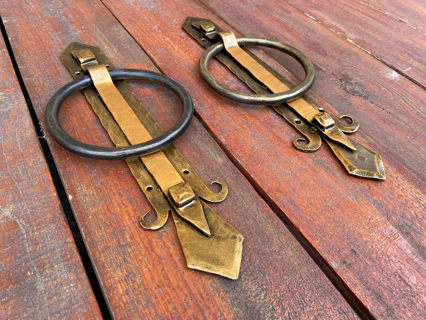 Door knocker, door pull, gift for teacher, hinges, hardware, Christmas, birthday, antique, vintage, midcentury, medieval, castle, man cave