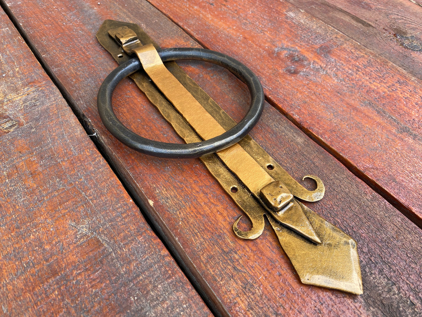 Door knocker, door pull, gift for teacher, hinges, hardware, Christmas, birthday, antique, vintage, midcentury, medieval, castle, man cave
