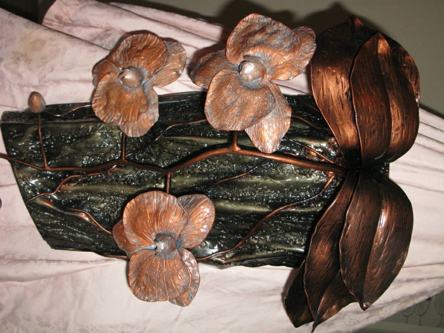 Iron orchid, floral gift, iron flower, 6th anniversary, orchid, hand forged orchid, orchid gift, gift for wife, iron gift idea, wreath, mug
