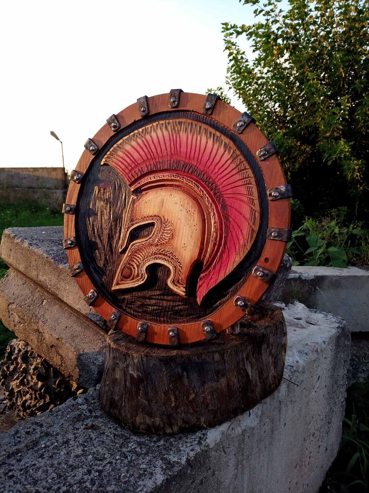 Spartan shield, decorative shield, spartan, helm, shield, viking shield, cosplay shield, mens gift, viking gift,medieval shield,viking theme