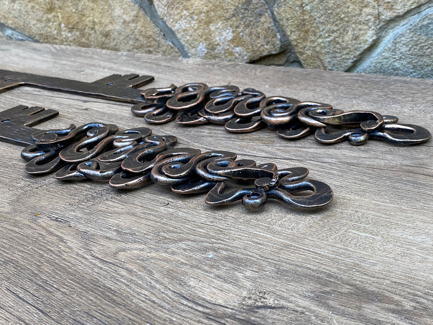 Hinges, false hinges, birthday, 6th anniversary, Christmas, wedding, hardware, iron gift, strap hinges, door handle, hand forged nail, barn