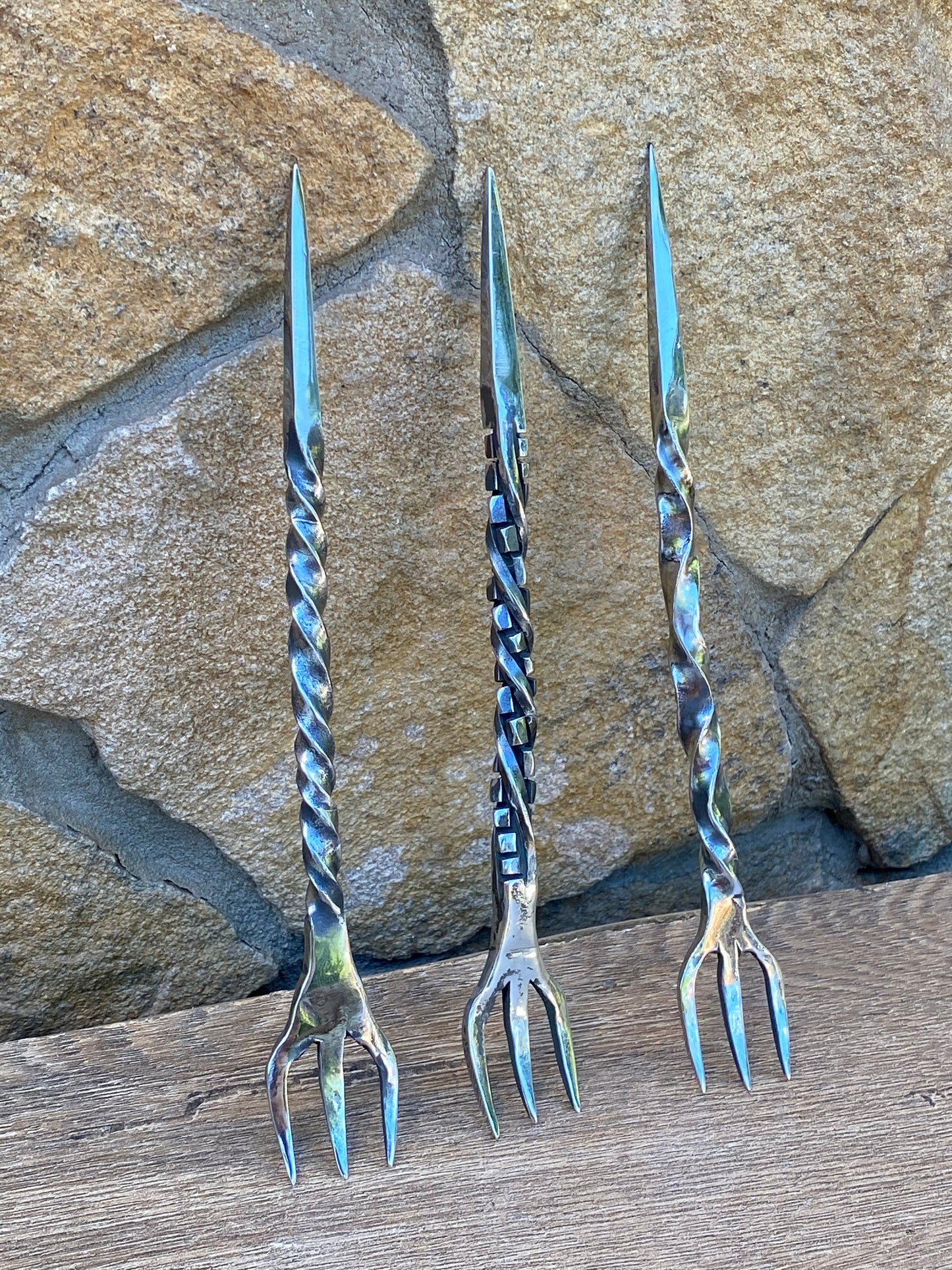 Stainless steel forks, cutlery, flatware, BBQ forks, skewers, BBQ gift, steel gift, grill tools,medieval cutlery,fork,kitchen gift,Christmas
