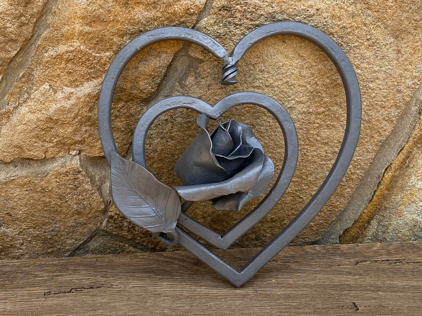 6th anniversary, iron anniversary, engraved gift, iron heart, entwined hearts, iron rose,personalized gift,6 year anniversary,iron gift idea