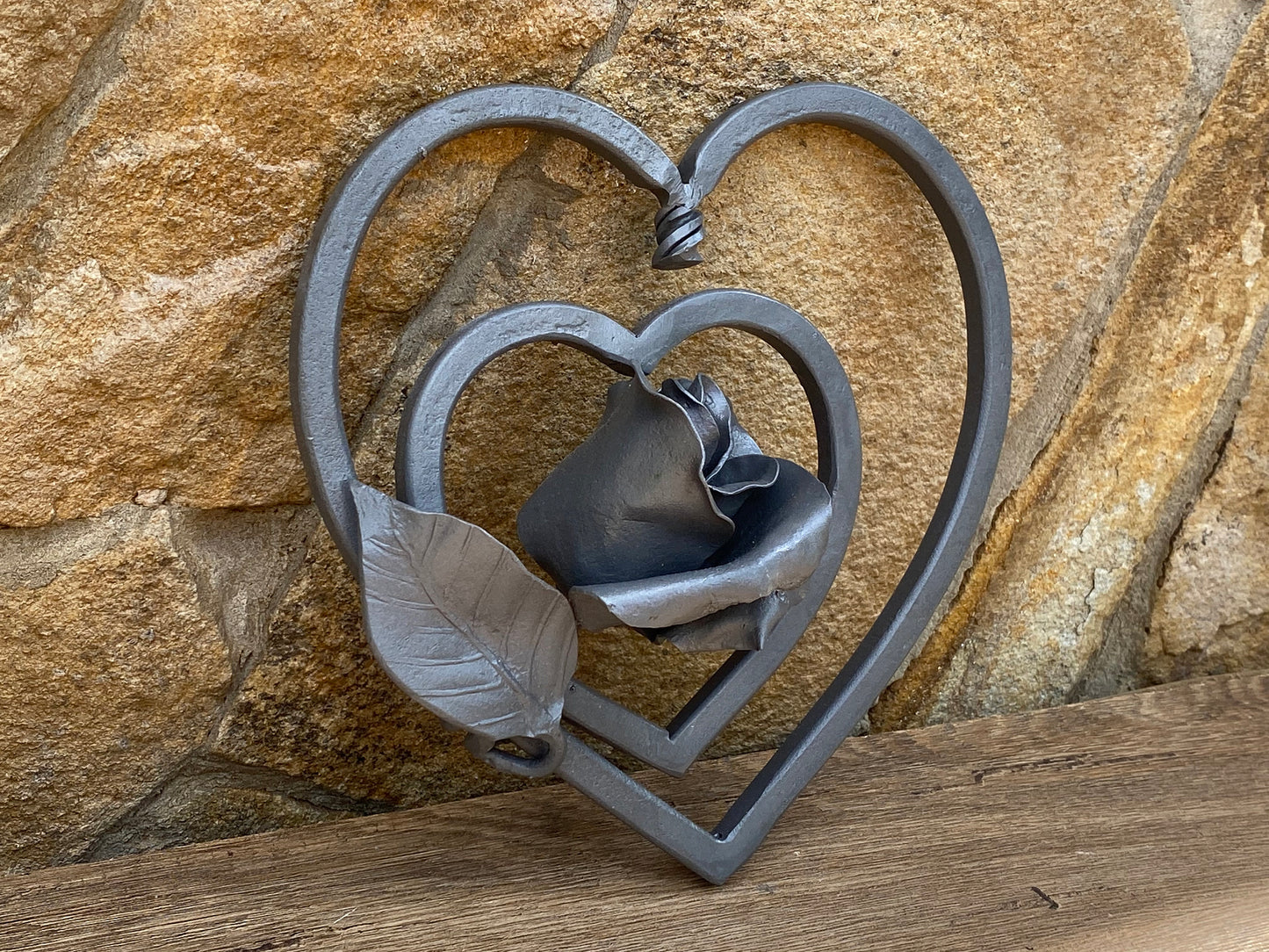 6th anniversary, iron anniversary, engraved gift, iron heart, entwined hearts, iron rose,personalized gift,6 year anniversary,iron gift idea