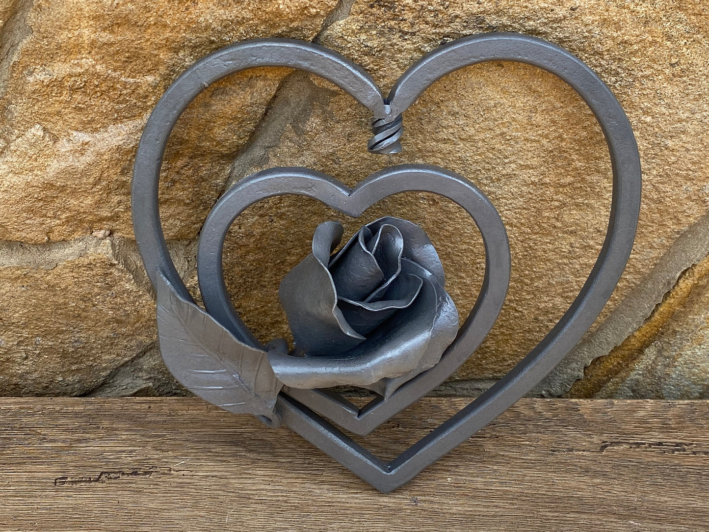 6th anniversary, iron anniversary, engraved gift, iron heart, entwined hearts, iron rose,personalized gift,6 year anniversary,iron gift idea