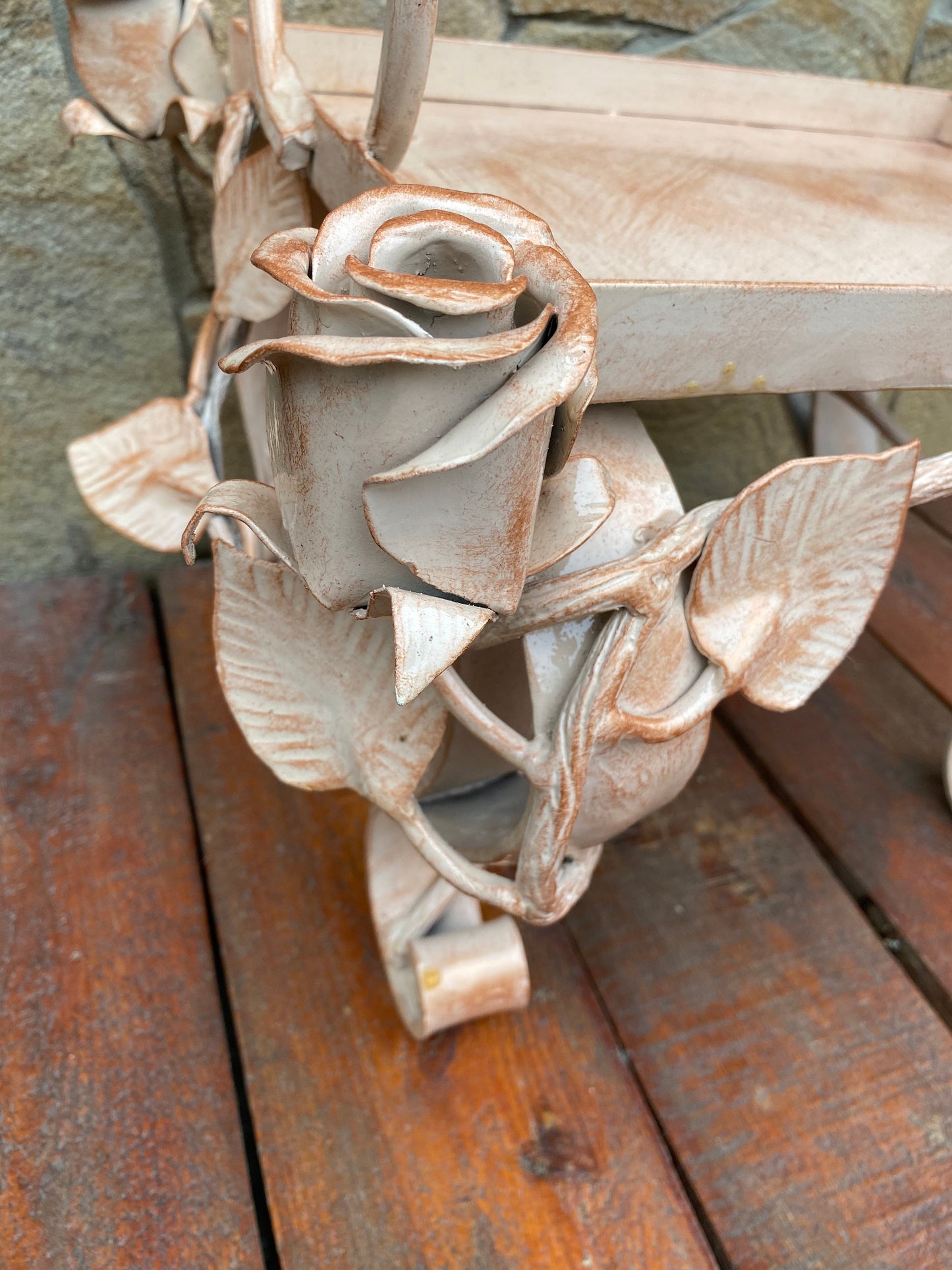 Wedding gift, gift for wife, table, rose, tray, iron anniversary, iron rose, floral, iron gift, Christmas gift,6th anniversary,birthday gift