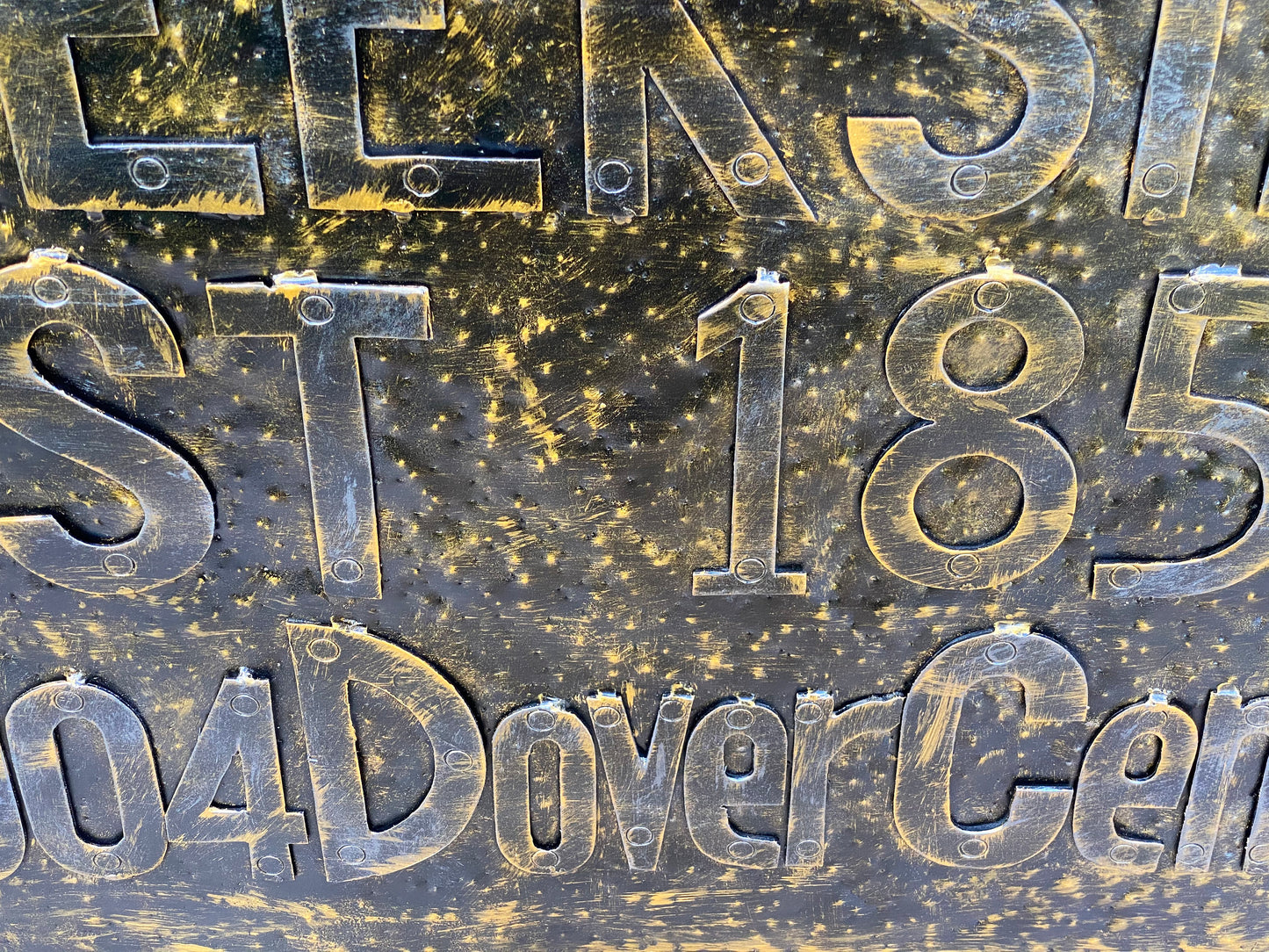 Metal plaque, metal sign, house sign, metal bracket, hardware, outdoor sign, house number plaque, house number sign, house numbers, plaque