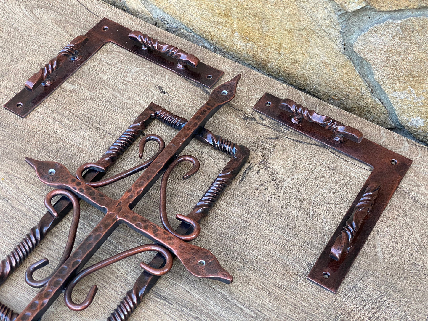 Door decor, rustic door, antique door, grille, grate, grid, Christmas gift, door pull, birthday, anniversary, iron decor, door hardware