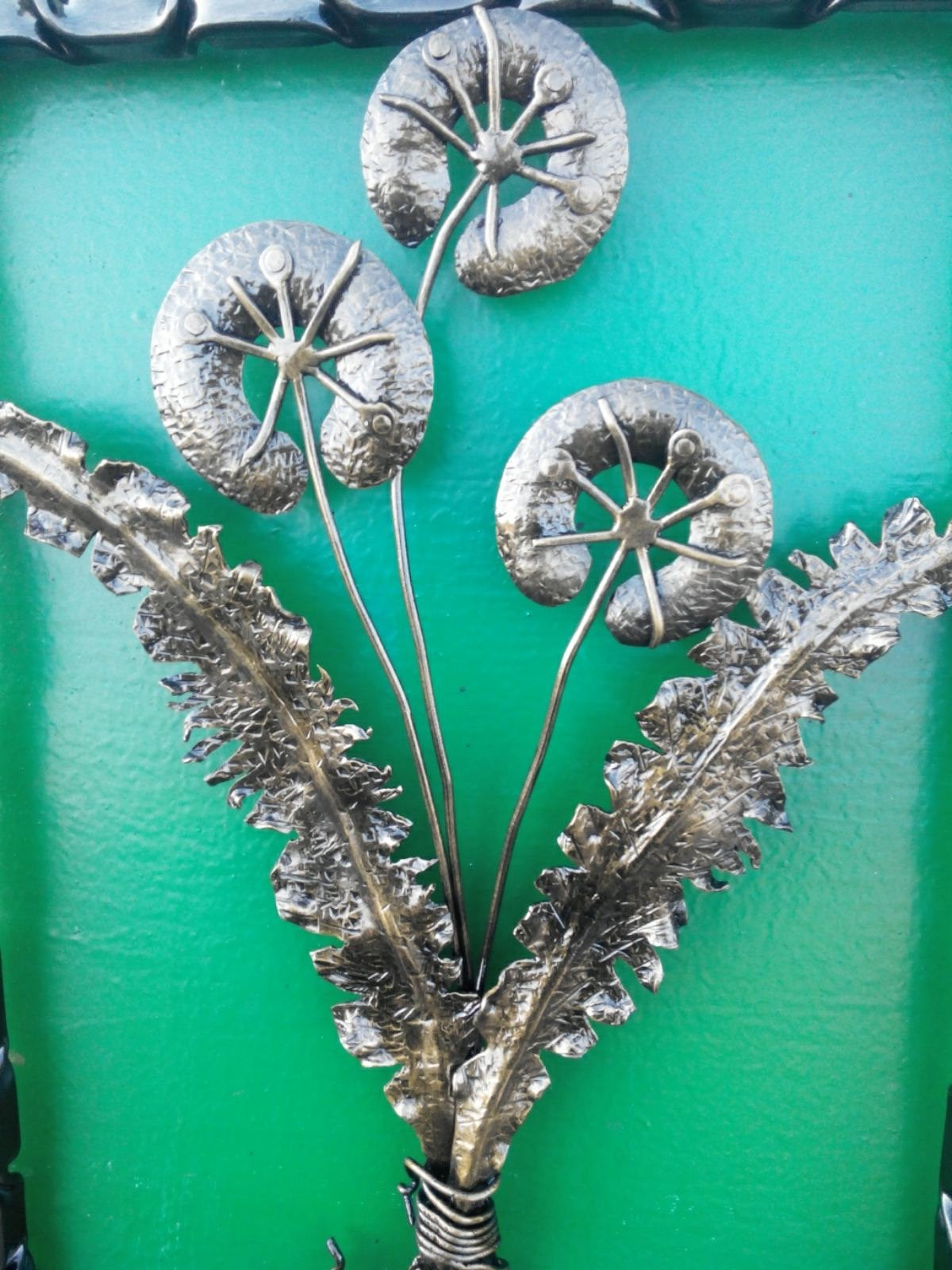 Dandelion, floral decor, 6th anniversary, metal painting, metal flower, hand forged flower, rose, wedding flower, anniversary gift,iron gift