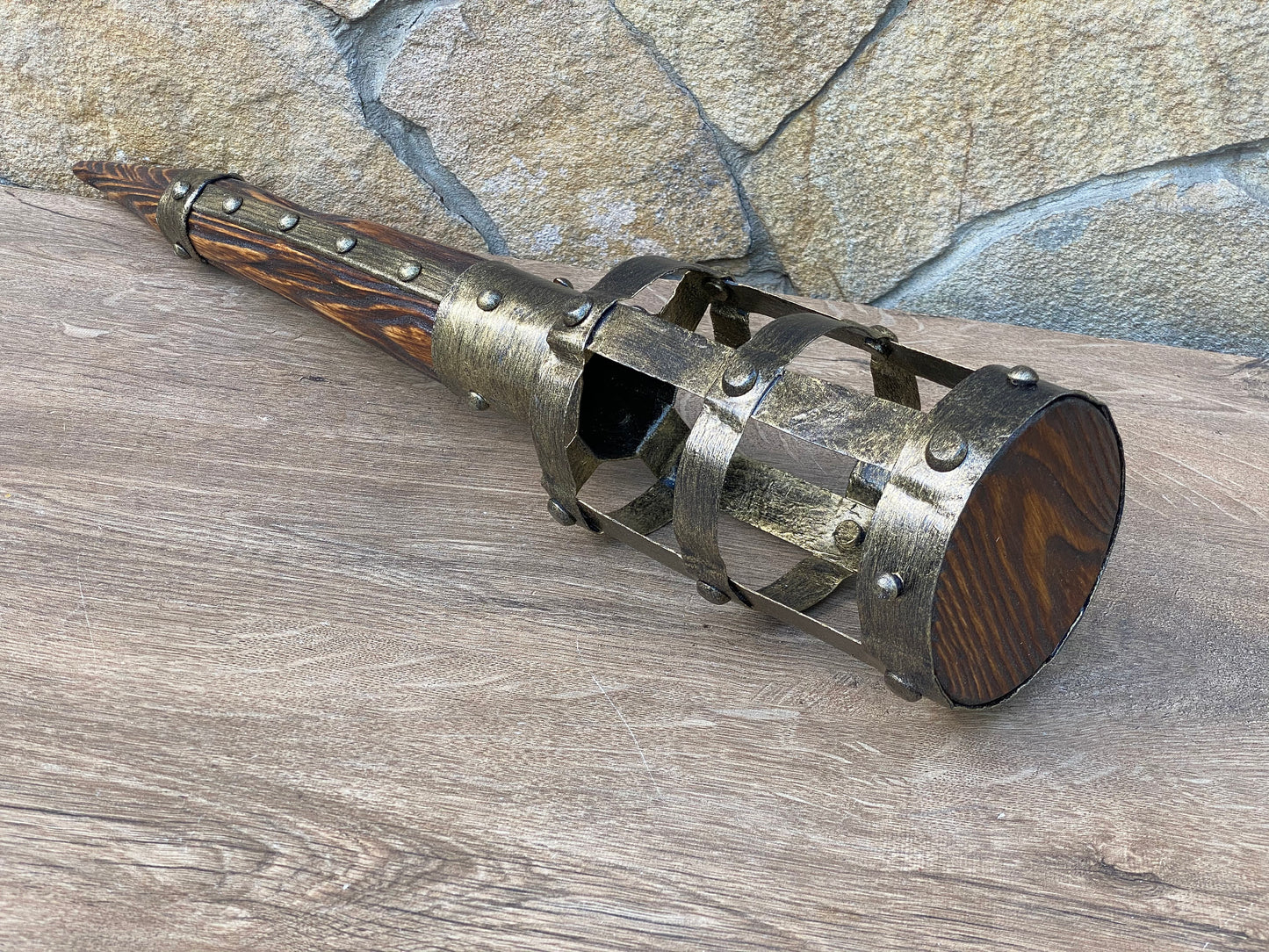 Torch, medieval torch, torch lantern, SCA lantern, solar light,solar lantern,re-enactment,Christmas,birthday,anniversary,wooden gift,antique