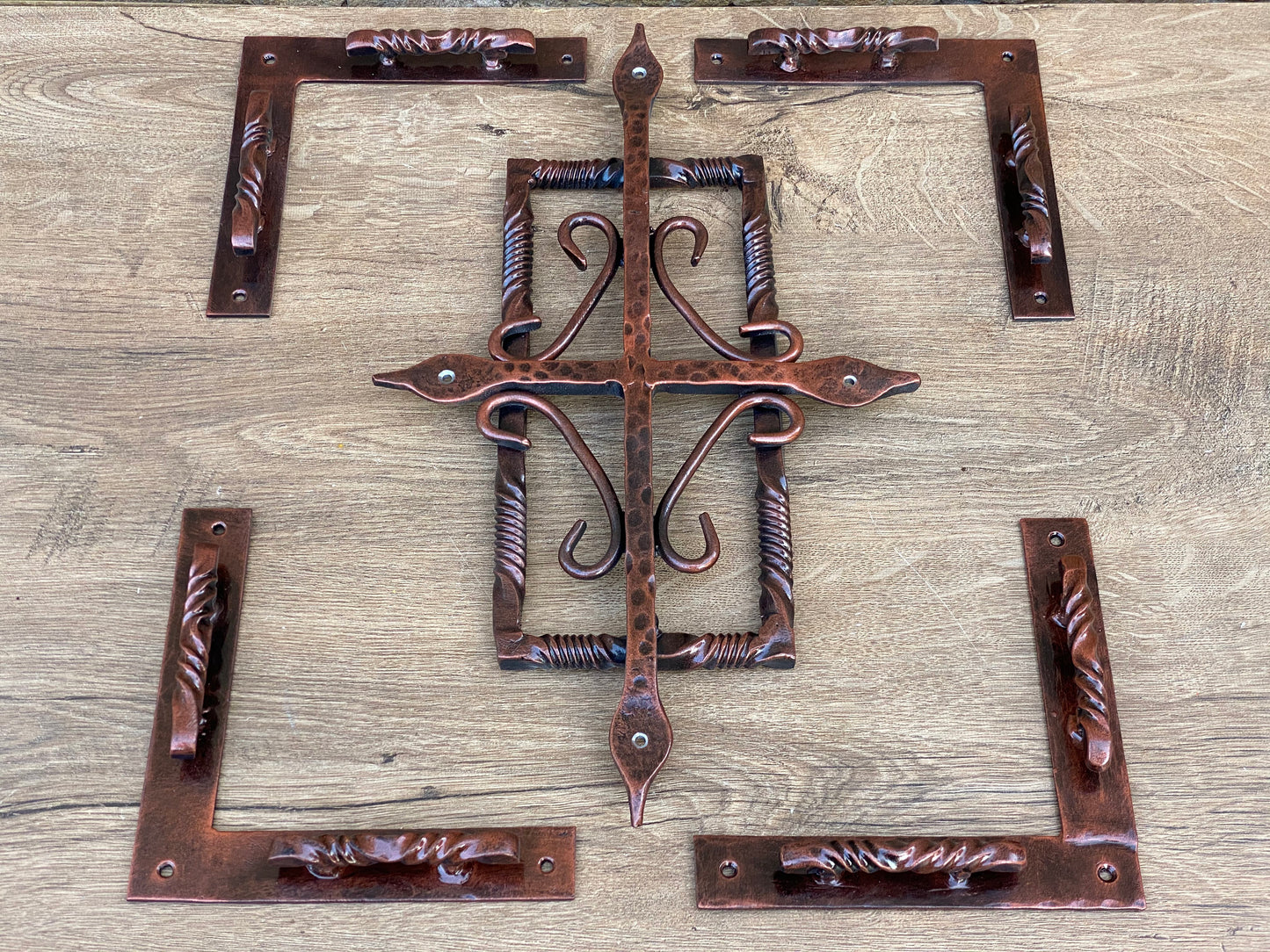 Door decor, rustic door, antique door, grille, grate, grid, Christmas gift, door pull, birthday, anniversary, iron decor, door hardware