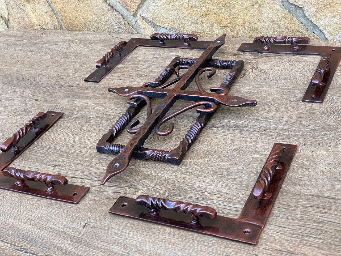 Door decor, rustic door, antique door, grille, grate, grid, Christmas gift, door pull, birthday, anniversary, iron decor, door hardware