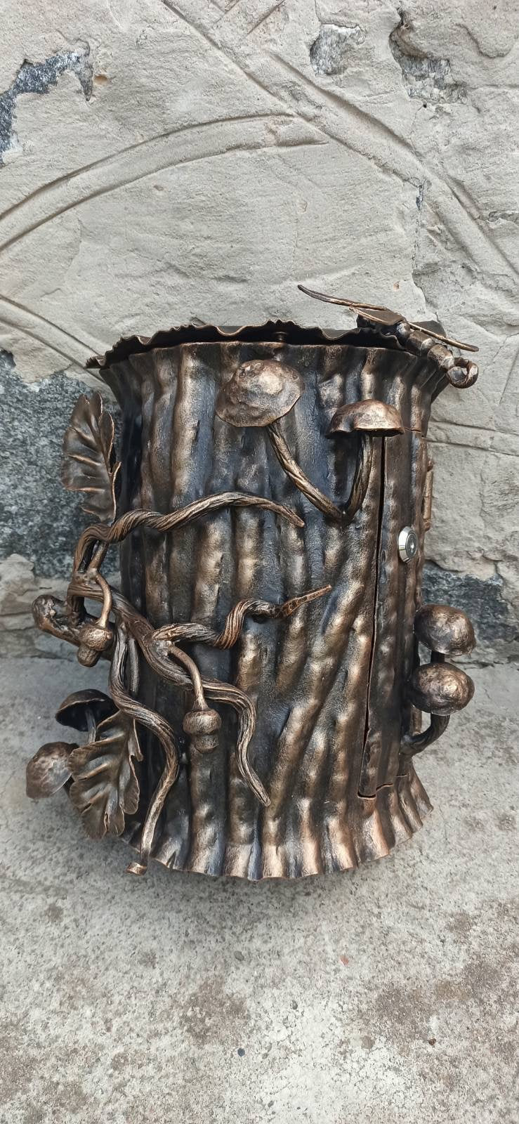 Wall mailbox, mailbox, locking mailbox, mail boxes, postbox, post box, dragonfly, oak, acorn, nature wall art, mail box post, forest decor