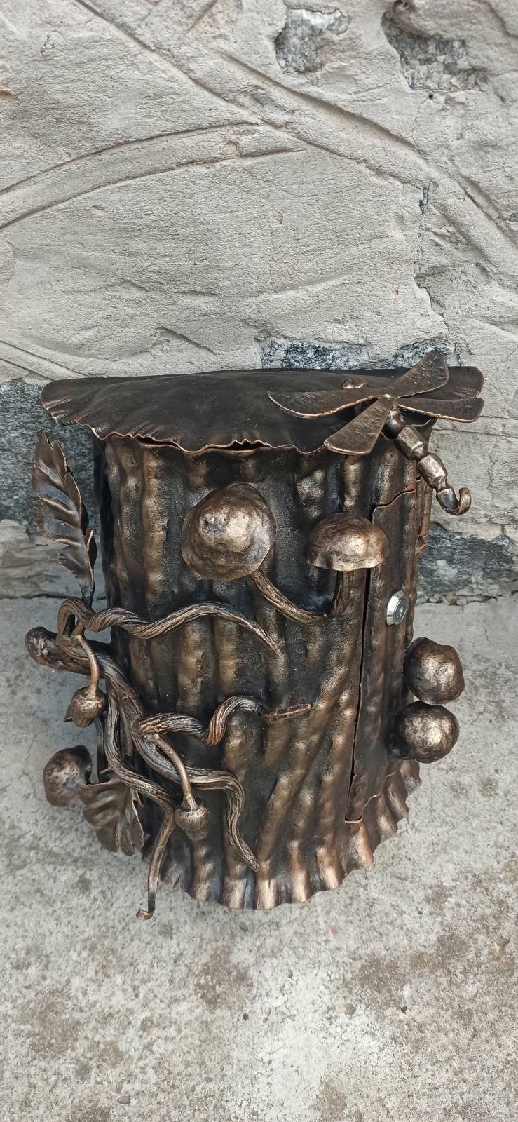 Wall mailbox, mailbox, locking mailbox, mail boxes, postbox, post box, dragonfly, oak, acorn, nature wall art, mail box post, forest decor
