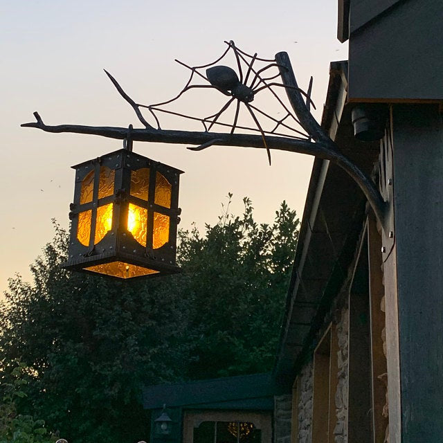 Wall sconce, forest theme, spider, lantern, fairy lantern, magic light, birthday gift, Christmas gift, party decor, porch lamp, sculpture