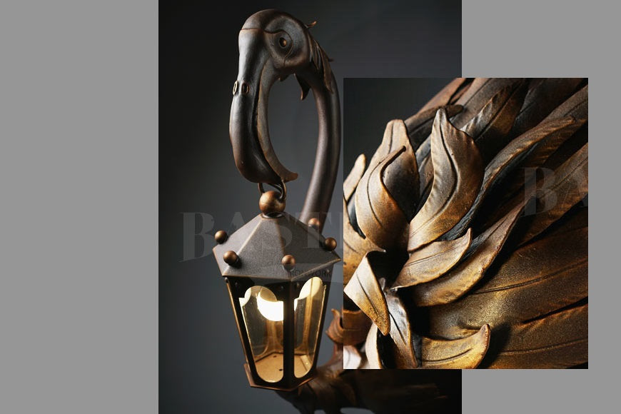 Floor lantern, floor lamp, garden lamp, terrace, garden, wall sconce, fairy lantern, torch,bird decor,wild nature,iron gift,lake house decor