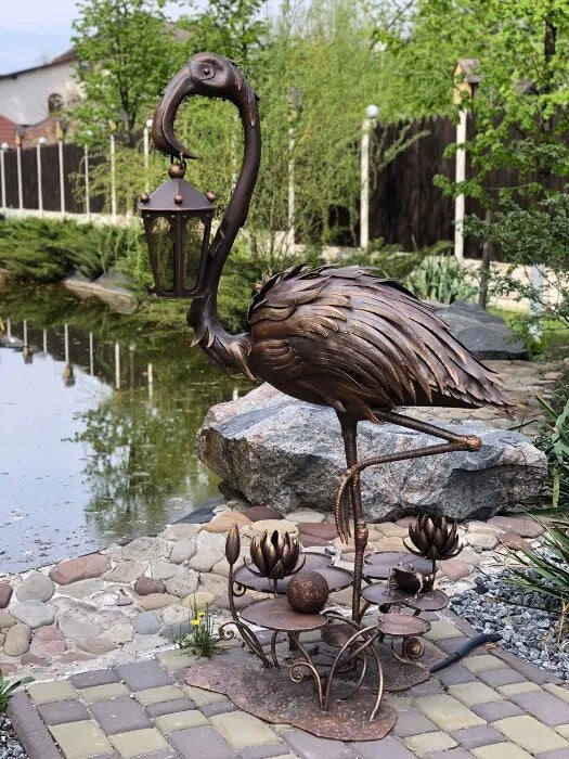 Floor lantern, floor lamp, garden lamp, terrace, garden, wall sconce, fairy lantern, torch,bird decor,wild nature,iron gift,lake house decor