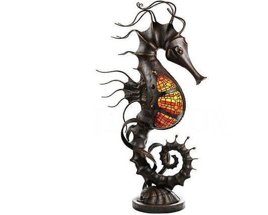 Floor lantern, floor lamp, garden lantern, terrace, garden, seahorse, fairy lantern, torch, sea decor, wild nature, iron gift, steel gift