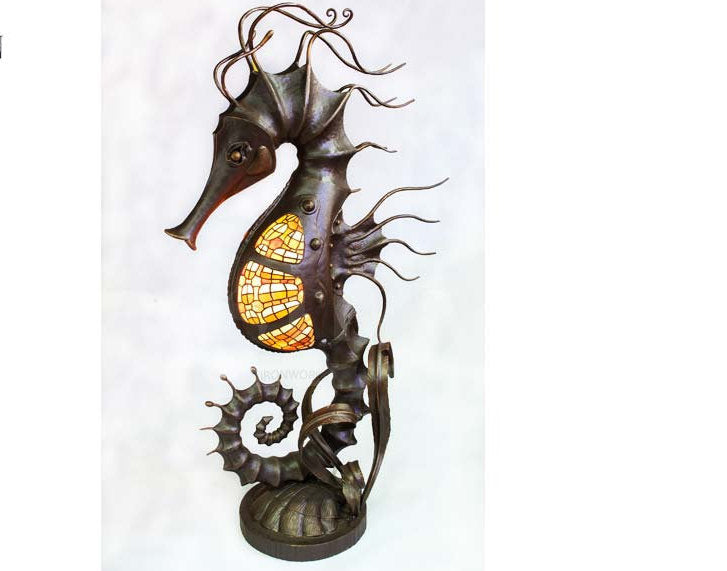 Floor lantern, floor lamp, garden lantern, terrace, garden, seahorse, fairy lantern, torch, sea decor, wild nature, iron gift, steel gift