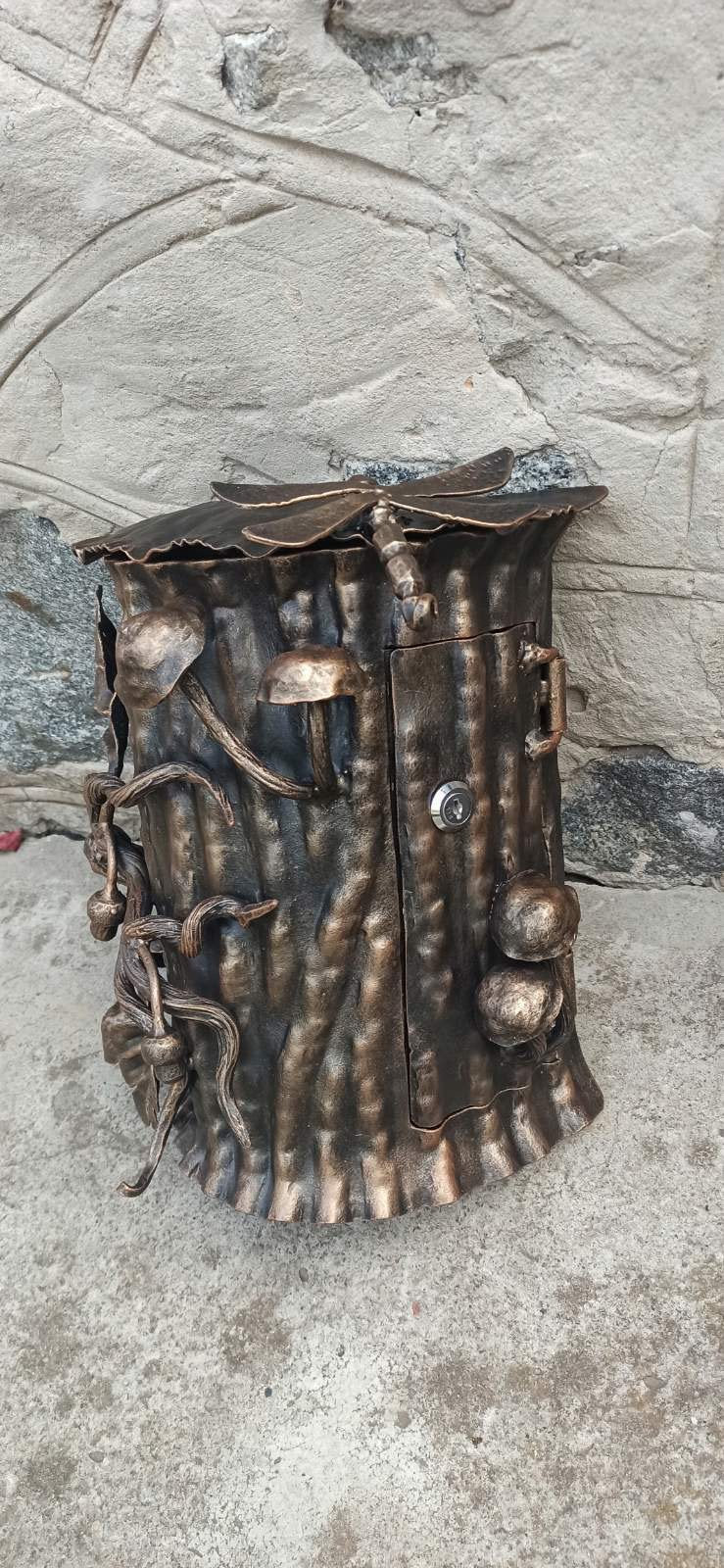 Wall mailbox, mailbox, locking mailbox, mail boxes, postbox, post box, dragonfly, oak, acorn, nature wall art, mail box post, forest decor