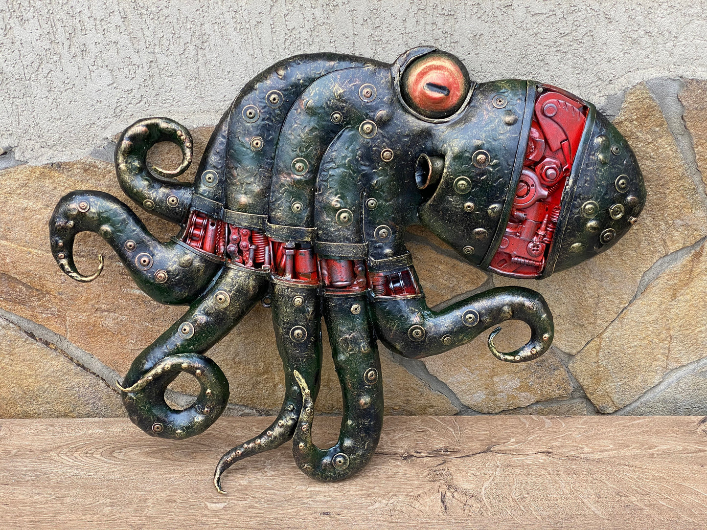 Steampunk octopus, octopus, steampunk, ocean decor, costal decor, iron gift, sculpture, junk art, steampunk decor, animal, Christmas