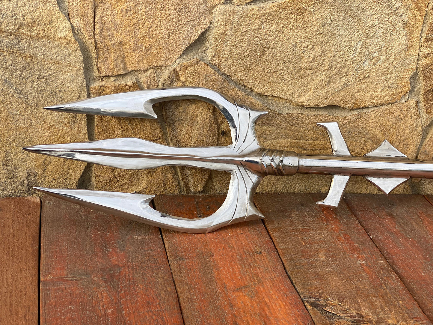 Stainless steel trident, steel gift, 11th anniversary, trident, cosplay weapon, birthday gift, coastal decor, mermaid, Poseidon, Neptune