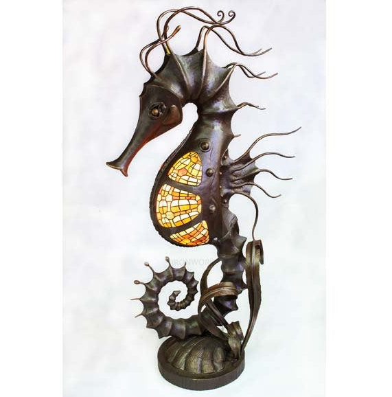 Floor lantern, floor lamp, garden lantern, terrace, garden, seahorse, fairy lantern, torch, sea decor, wild nature, iron gift, steel gift