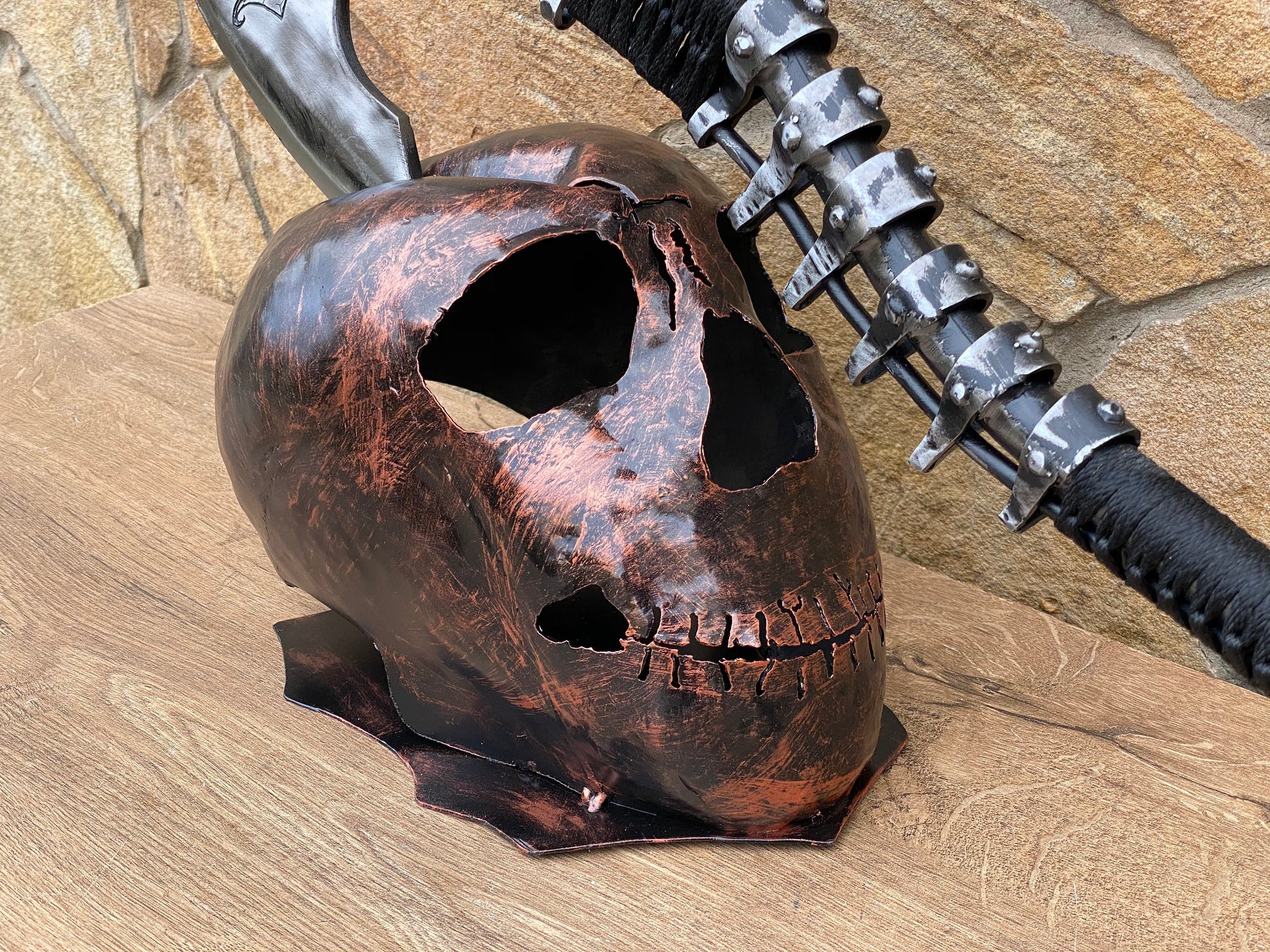 Axe, axe holder, iron gift, steel gift, skull, viking, mens gifts, medieval, anniversary gift,Halloween,viking gift,Christmas,boyfriend gift
