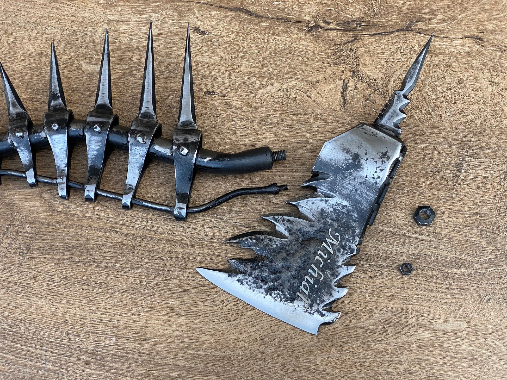 Axe, axe holder, iron gift, steel gift, skull, viking, mens gifts, medieval, anniversary gift,Halloween,viking gift,Christmas,boyfriend gift
