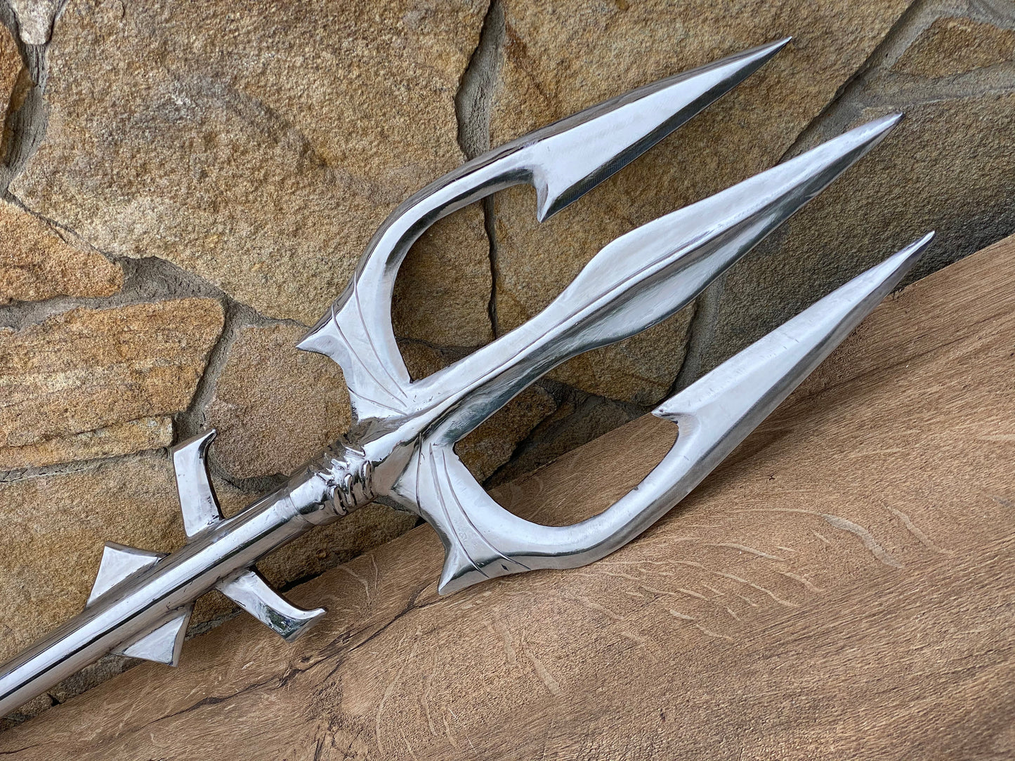 Stainless steel trident, steel gift, 11th anniversary, trident, cosplay weapon, birthday gift, coastal decor, mermaid, Poseidon, Neptune