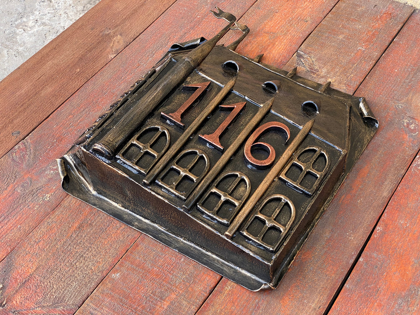 House number sign, plaque, mailbox, address sign, Christmas gift, iron gift, yard decor, garden decor, outdoors, gift for dad, birthday gift