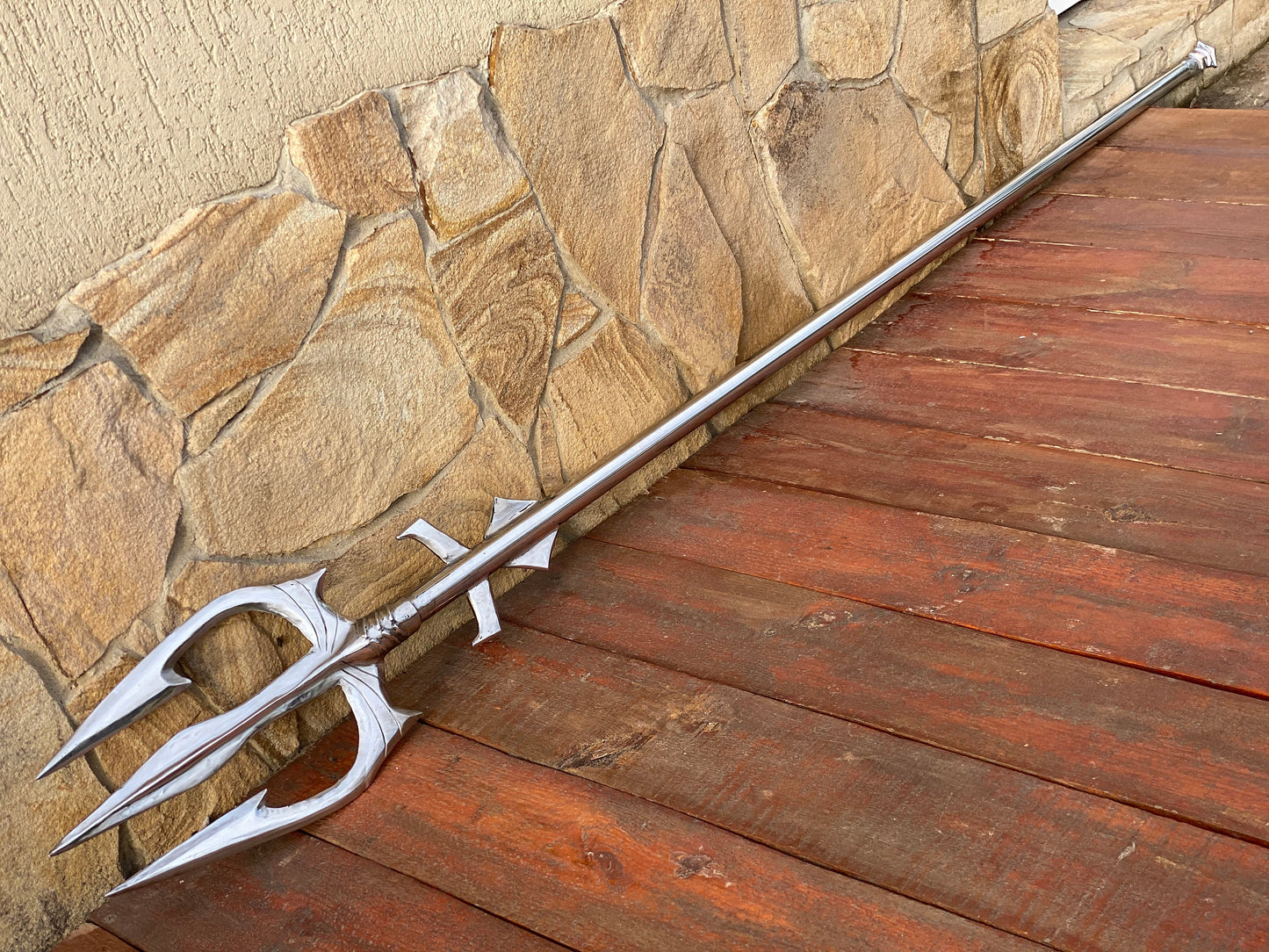 Stainless steel trident, steel gift, 11th anniversary, trident, cosplay weapon, birthday gift, coastal decor, mermaid, Poseidon, Neptune