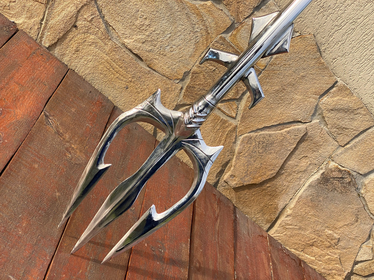 Stainless steel trident, steel gift, 11th anniversary, trident, cosplay weapon, birthday gift, coastal decor, mermaid, Poseidon, Neptune